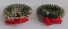 2 Vintage 4" Flocked Bottle Brush Wreaths Mercury Bulbs Mini Christmas Ornaments — photo 5
