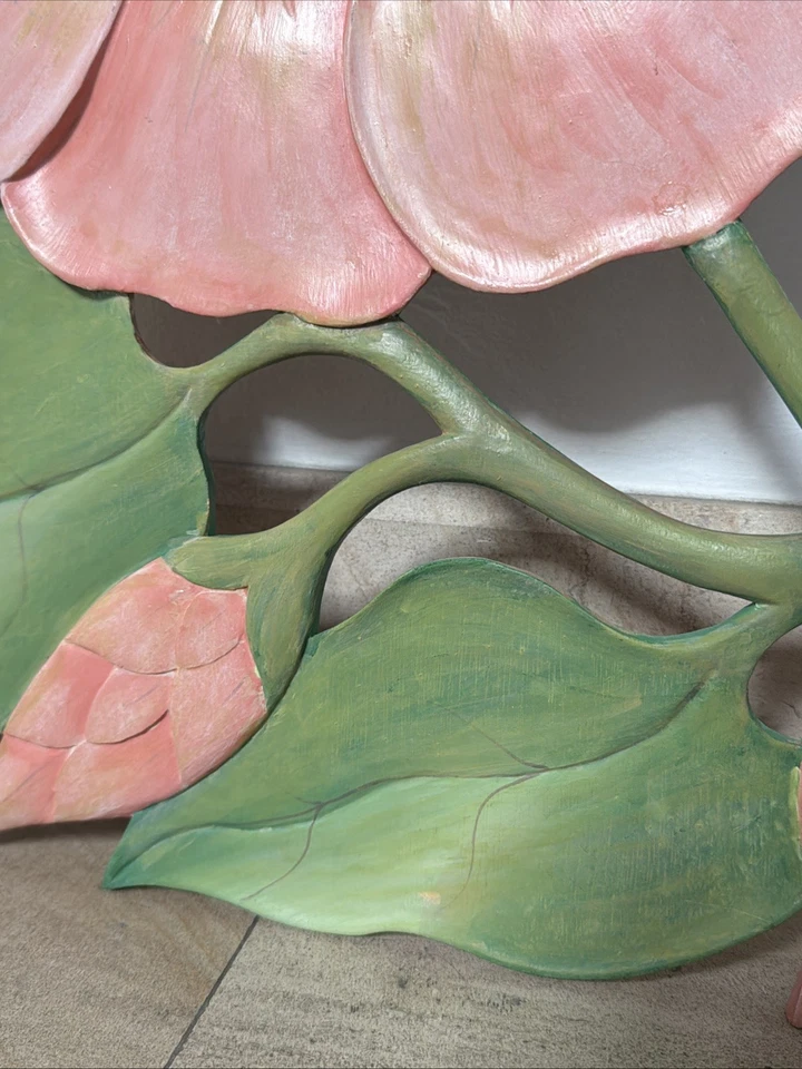 Lucato Vintage Hecho a Mano Flor Espejo Marco de Madera Decoración de Pared Cottagecore Foto 4 de 4