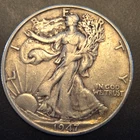 1947 Walking Liberty silver half dollar.Low mint/EF/Au