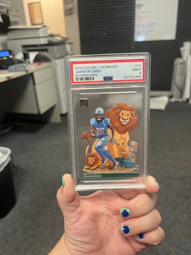 Jahmyr Gibbs #12 card from 2023 Clearly Donruss Downtown