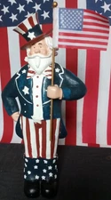 Troy, New York's Own Uncle Sam Figurine Carrying a US Flag