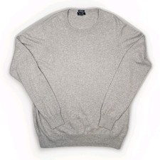 Armani Jeans Jumper Mens Large L Grey Round Neck Cotton Wool Blend Pullover