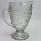 Vintage 56oz Jeanette Clear Iris And Herringbone Depression Glass Pitcher