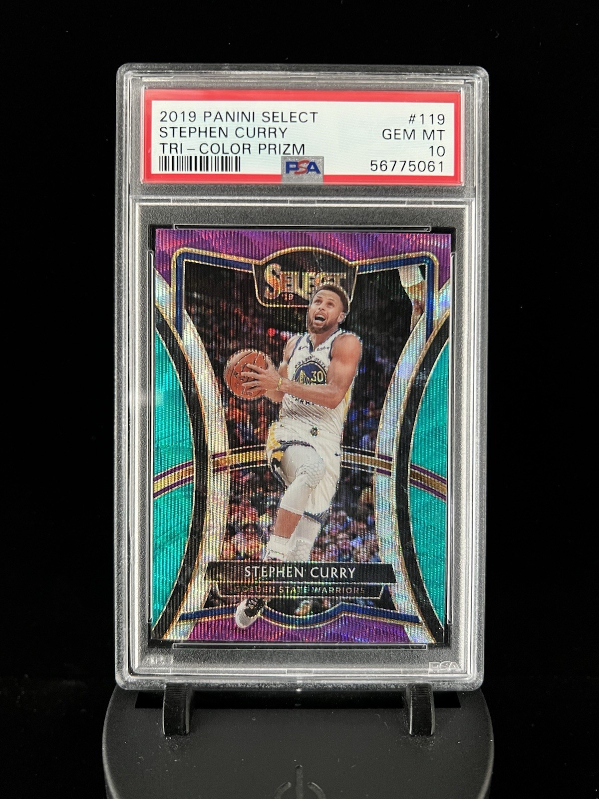 2019-20 Panini Select - Premier Level Stephen Curry #119 Tri-Color Prizm PSA 10