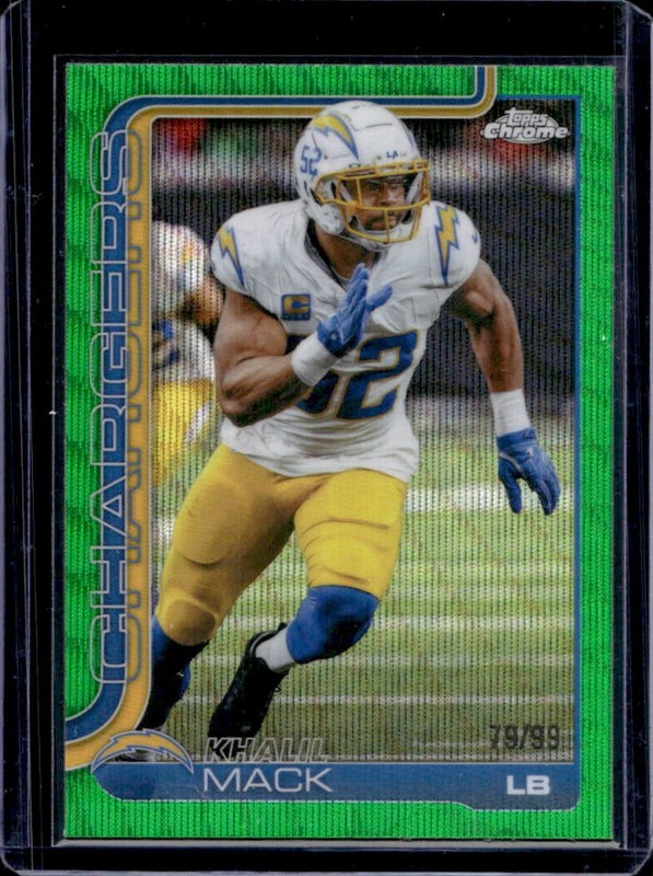 2025 Topps Chrome Khalil Mack Green Wave Refractor #/99 Chargers