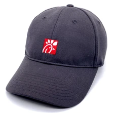 Chick-fil-A Crew Hat Work Embroidered Logo Black Strapback Cap oobe Adjustable