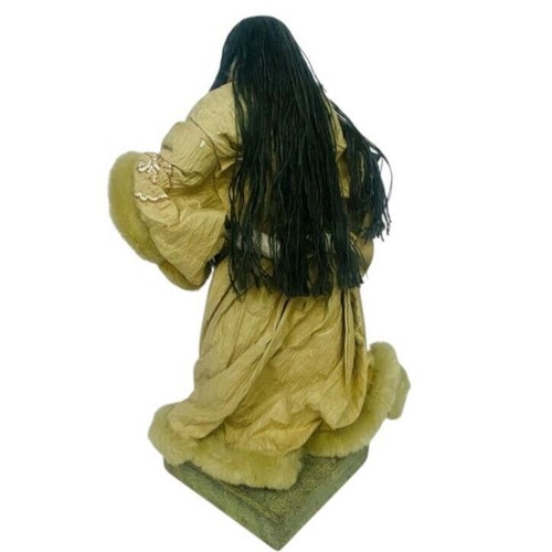 Folk Art Paper Mache Woman Sculpture Artist Paulette Cui Tibetan Nomad Ethnic - Picture 8 of 20