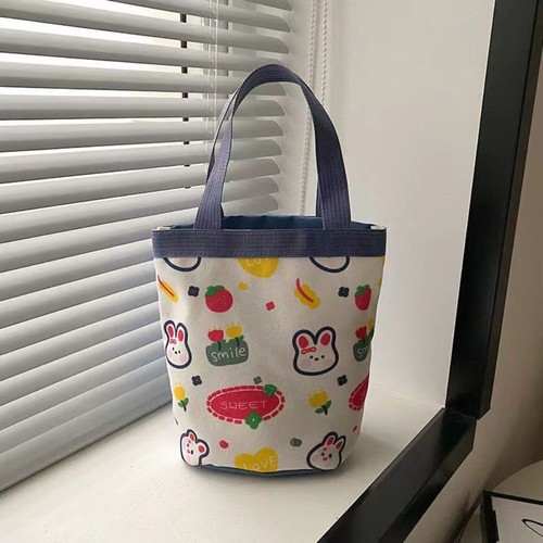 Animal Print Cylinder Handbag Canvas Material Lunch Box Bag Daily Matching - Picture 14 of 16