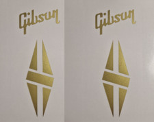 4x Gibson Diamond Guitar Headstock Decal Matt Gold or Matt Silver Vinyl Stickers