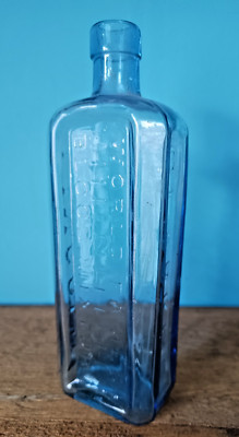Antike Clarkes Lincoln World Famed Blutmischung aquablaue Flasche sehr guter Zustand
