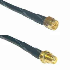 10-50' RFC240 Antenna RF Extension Cable SMA Male to RP-SMA Female Bulkhead USA