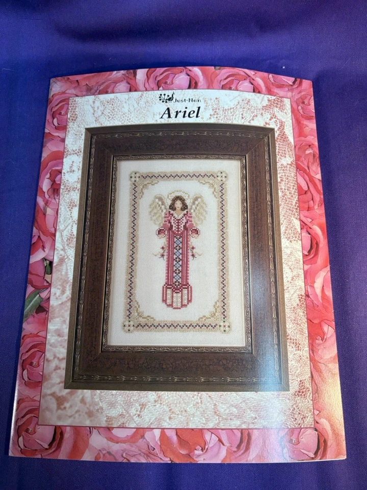 Lot of 11 Just Nan Angle cross stitch patterns STOCKING Hope ARIEL etc NO BEADS - Image 3 of 4