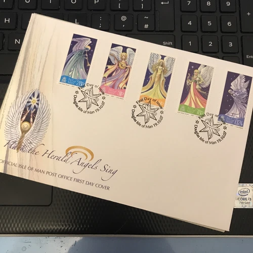 ISLE OF MAN First Day Cover 2007 Christmas Hark Herald Angels FDC Unaddressed