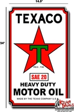24"X14.5" TEXACO SIDE DECAL FOR SMALL LUBSTERS GAS AND OIL PUMP SIGN STICKER