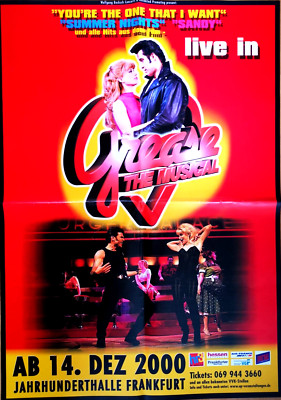 GREASE 1 MUSICAL 2000 FFM - orig. Concert Poster - Konzert Plakat - A1 F/U 1436