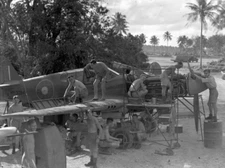 WWII Photo British RAF Hurricane Repairs Pacific  World War Two WW2 / 5893