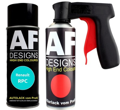 Spraydosen Griff Set für Renault RPC Bleu Bermudes Basislack Klarlack Handgriff