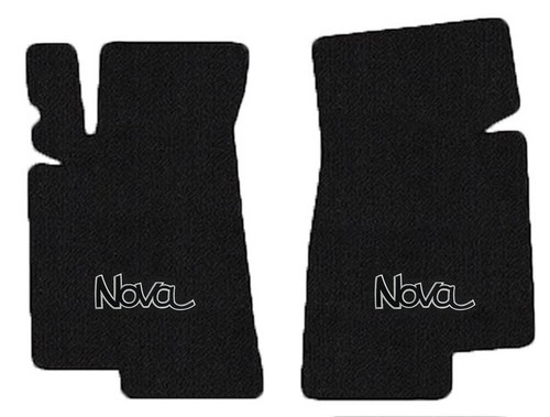 NEW! BLACK FLOOR MATS 1968 - 1974 Chevy II Nova Embroidered Logo BLACK set of 4 - Picture 10 of 12