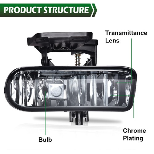 Bumper Fog Lights Driving Lamps Smoke Fit For 99-02 GMC Sierra 00-06 Yukon - Picture 2 of 10