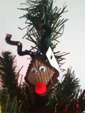 Mini Reindeer Ornaments Set Of 3 Kiss Squeeze My Cheeks Christmas Decorations