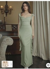 Cider Tic Tok Mesh Ruffle Hem  Fairy Festival Boho Ivory Maxi Dress Size M NWT