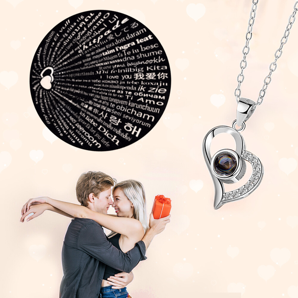 Valentine's Day Jewelry Gift Birthday Gift Projection Pendant Necklace Collarbon