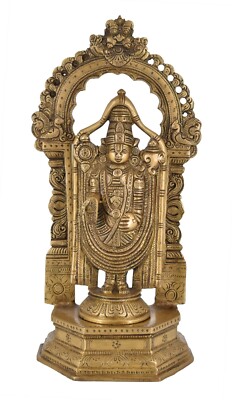 Weißwal Lord Tirupati Balaji/Sri Venkateswara Messing Statue Wohndeko