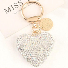 Colorful Rhinestone Heart Keychain Car Keychain Handbag Pendant Gift Men Women
