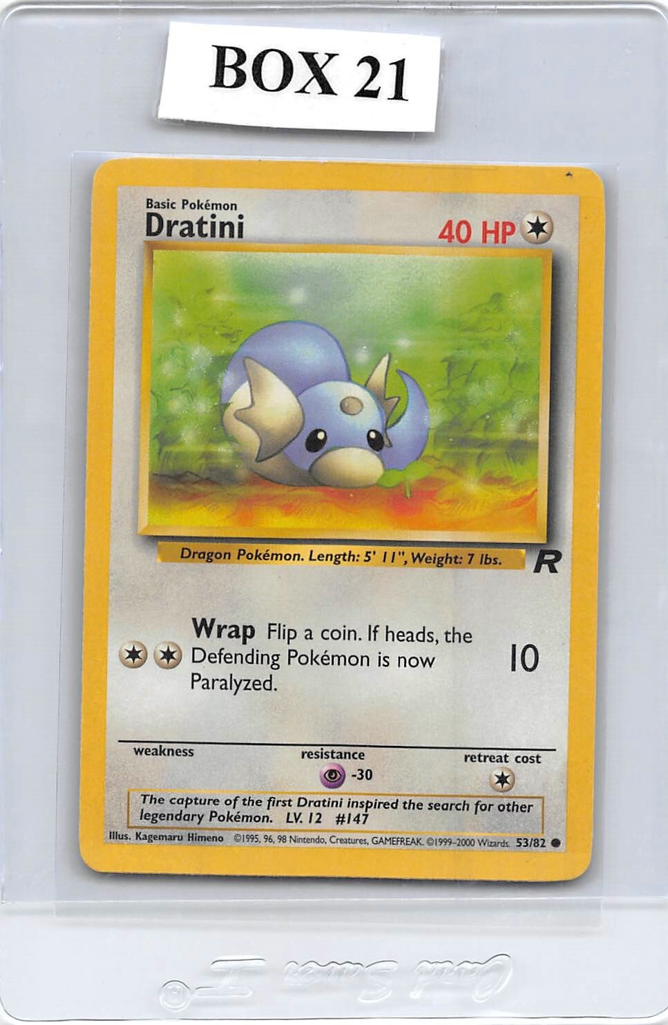 Dratini 53/82 - Team Rocket - VINTAGE WOTC POKEMON CARD - UNLIMITED - LP/MP