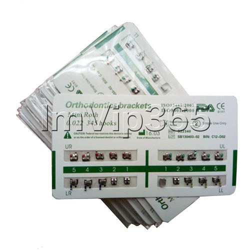 100× Dental Orthodontic Brackets Brace Mini Roth 022 Slot 345 hooks Metal FDA CE - Picture 3 of 4