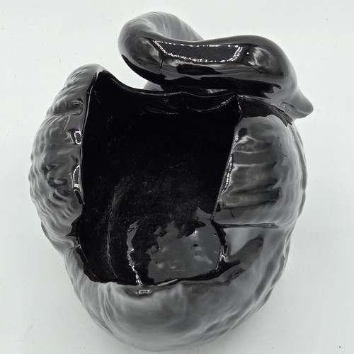 San Miguel Black Swan Planter Pot Vase Towel Holder Romantic High Gloss MCM VTG - Picture 6 of 10