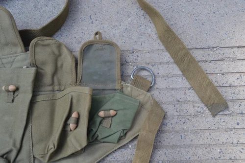 Chicom Chinese T56 7.62 "五六式" Chest Rig Munizioni Pouch Bandolier 1979 - Foto 4 di 6