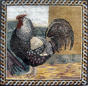 Mosaic Kitchen Backsplash-Royal rooster Mosaic Birds And ...