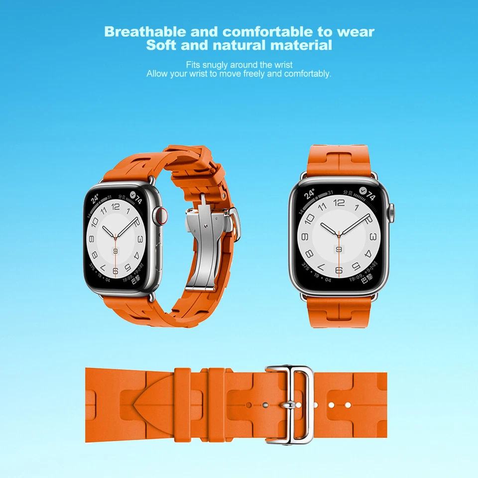 Single Tour Silicone Strap Band For Apple Watch Ultra 2 Band Series 9 8 7 6 5 4 - Image 2 of 4