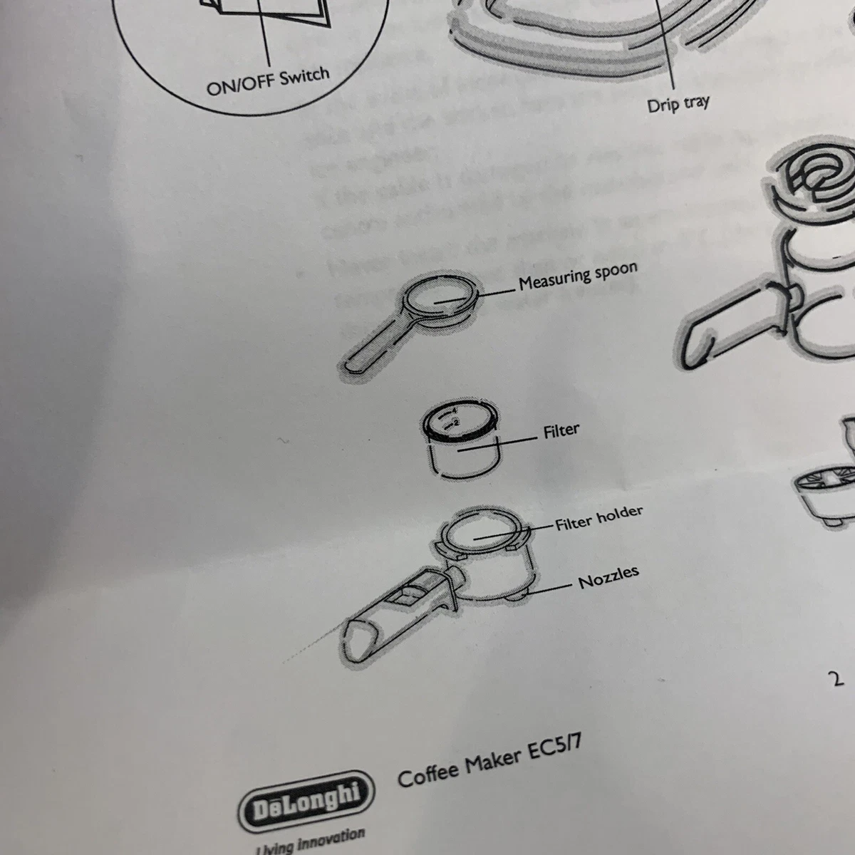 Delonghi EC 5 EC 7 Coffee Espresso Machine Maker Replacement Part