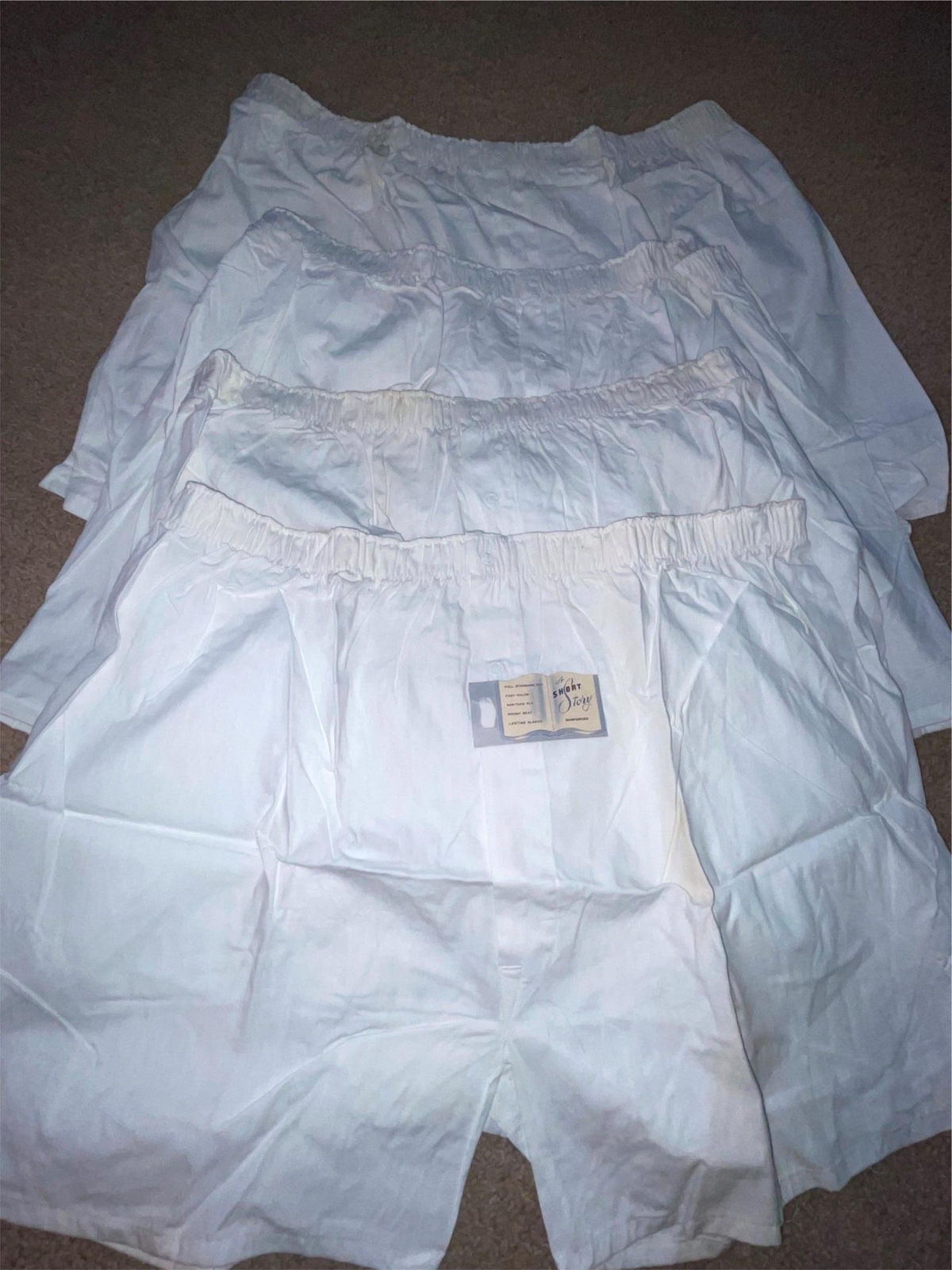 VTG 40s 50s MENS 44 NEW WHITE SANFORIZED BOXER SHORTS UNDERWEAR LOT OF 4 image 2