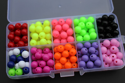 300 pcs/box Plastic UV Fishing Beads 8mm Round Sinking Sea Bait Fishing Tackle