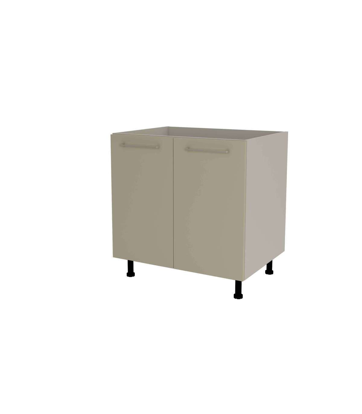 MD BLOCK, Mueble de cocina bajo para fregadero en gris cream y vison. 85 cm(alto