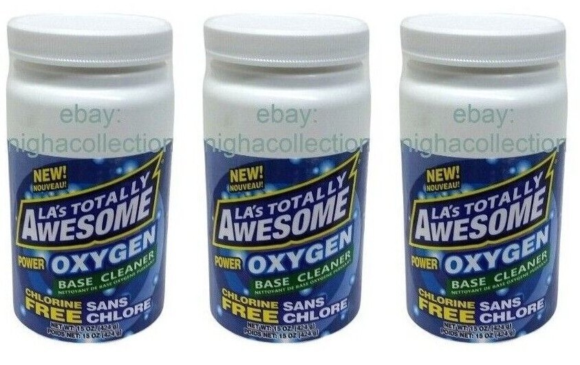 Qty 3 LA'sTotally Awesome Power Oxygen Base Cleaner Chlorine Free 15