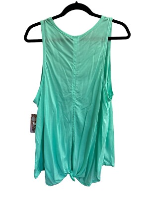 NWT Joy Lab Womens Plus Size 2X  Seafoam Green Open Tie Back Top #MQ20
