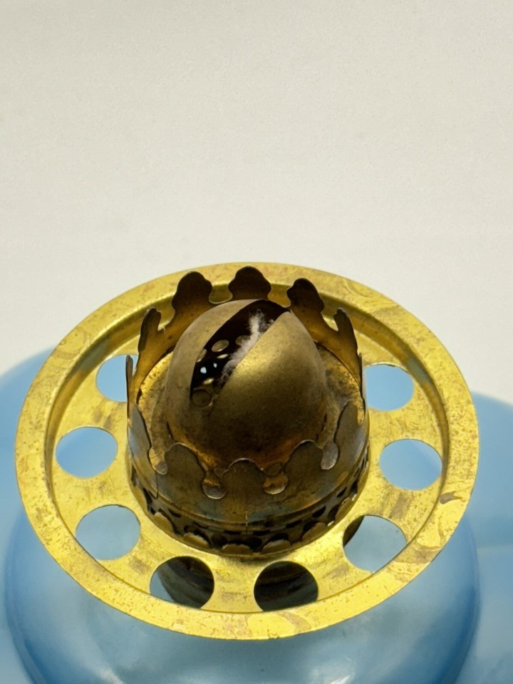 Antique Abco Nutmeg Powder Blue Oil Lamp No Shade eBay