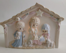 Precious Moments 1992 Porcelain Nightlight Nativity Scene Night Light Nice Works