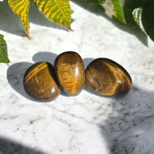 Tiger Eye Crystals Tumbled Stones Set of Three