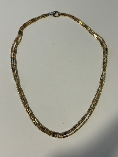 Vintage Triple Layered Fine Gold Toned Chains Necklace - Picture 2 of 5