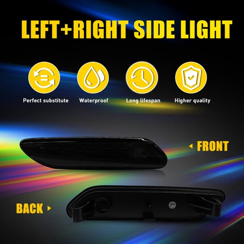 2-20X Turn Signal Side Marker Lights For Cooper R60 R61 11-16 Smoked/Clear/Amber - Picture 32 of 54