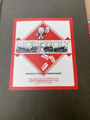 Rare Vintage 1957-1960 Monopoly Board Game Patent Ref 711 891