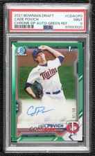 2021 Bowman Draft Chrome Pick Green Refractor 97/99 Cade Povich PSA 9 Auto 10no