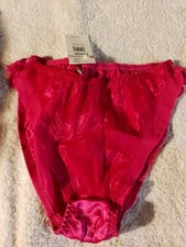 Vintage DELICATES 100 Polyester Satin Bikini Panties Size 7 Large Pink