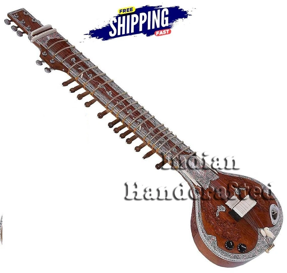 Индийский электрический дорожный ситар профессионального качества — деревянные струны и сумка 7+13 - Изображение 3 из 4
