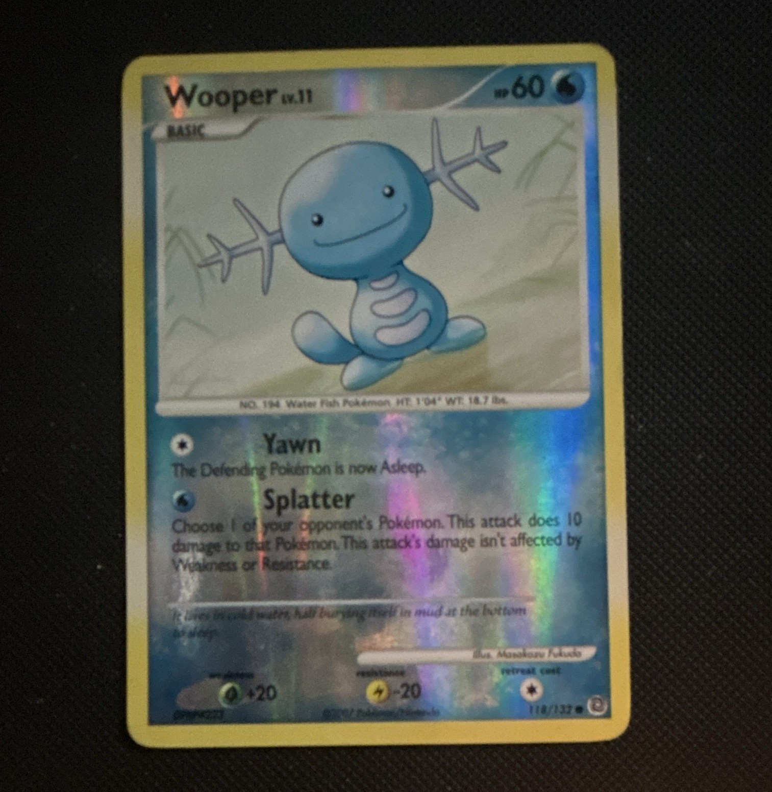 The Pokemon Company Wooper Reverse Holo 118/132 Secret Wonders Basic 60 HP Eng